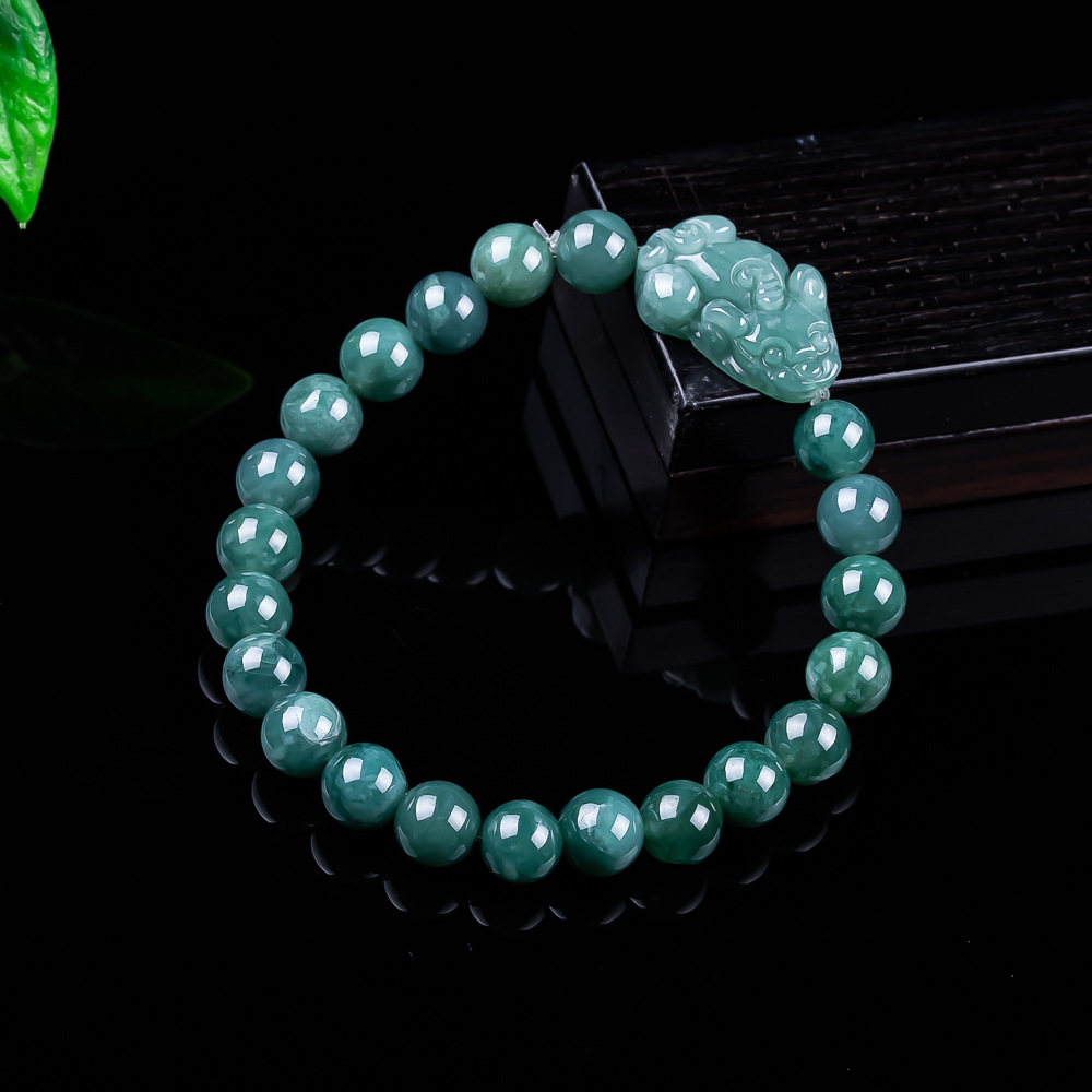 Woman Accessory - หยกพม่าธรรมชาติ กำไลข้อมือปี่เซียะ ของขวัญเครื่องรางโบราณสำหรับผู้หญิง เครื่องประดับกำไลหยกแท้