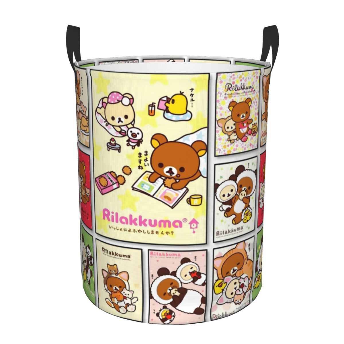 Women Accessories Hamper - อะนิเมะริลัคคุมะการ์ตูนคาวาอิตะกร้าใส่ผ้าขนาดใหญ่ ตะกร้าเก็บของ ผู้ชายผู้หญิง จัดระเบียบเสื้อผ้า