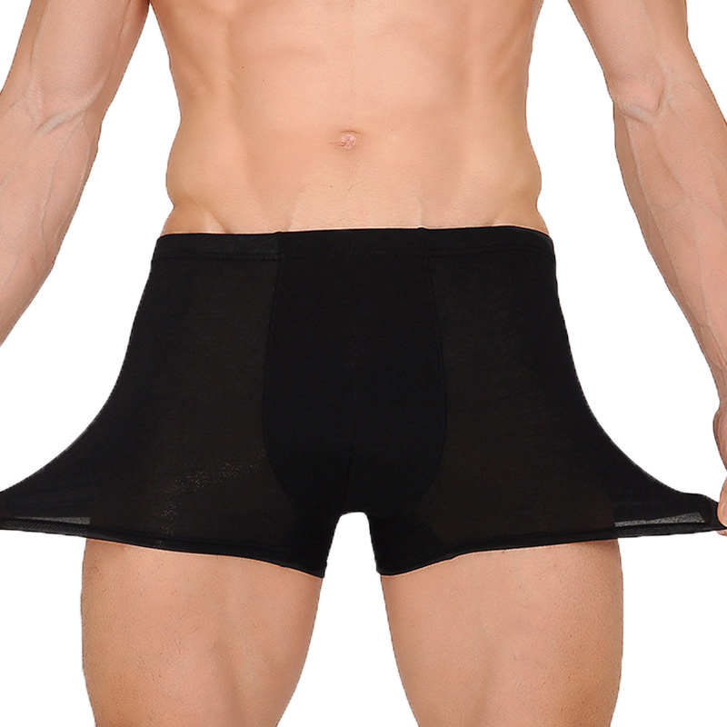 Women Accessories Store - ผู้ชาย Breathable Boxer Bamboo ชุดชั้นในถุงน่องบุรุษนักมวยขนาดใหญ่ XL