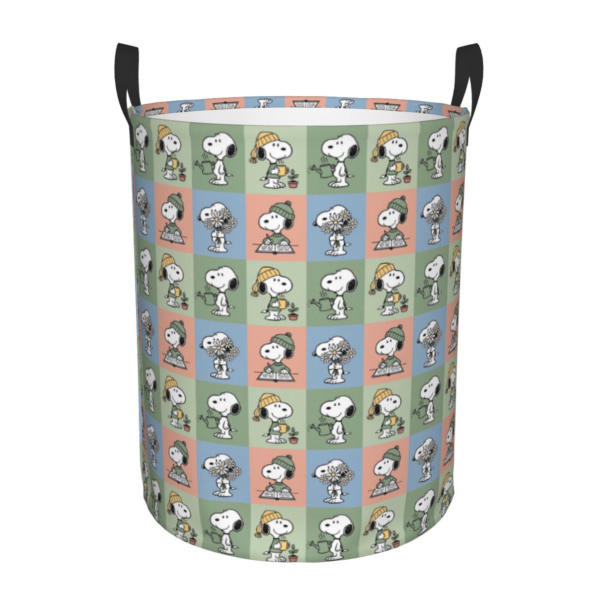 Women Accessories Hamper - S-Snoopy ตะกร้าใส่ผ้าลายตารางหมากรุก ตะกร้าเก็บของขนาดใหญ่ อะนิเมะ รูปสุนัข สำหรับผู้ชาย