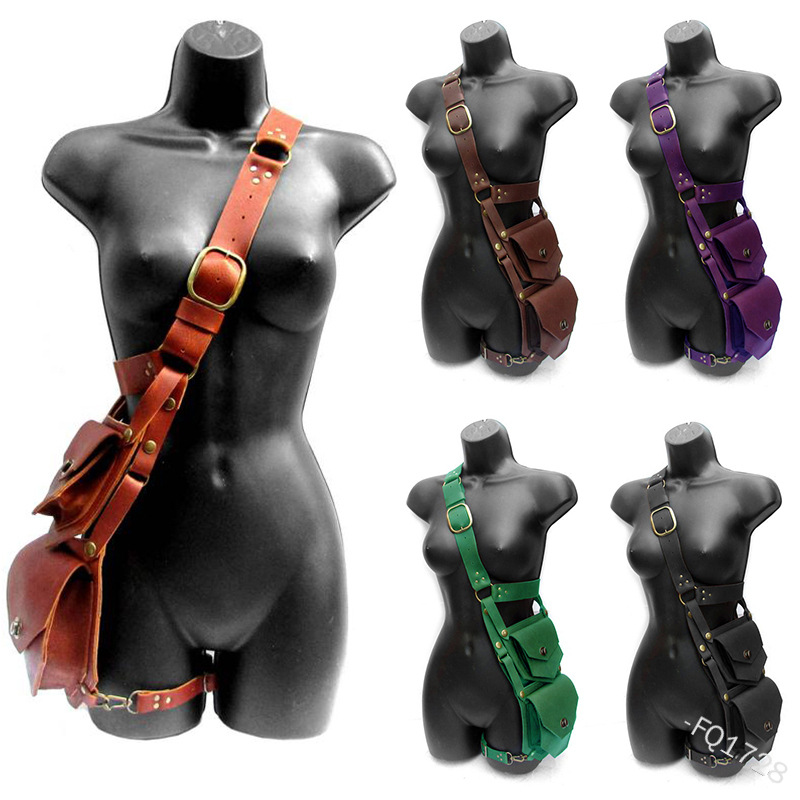 Women'S Viking Accessories - ยุคกลางกระเป๋าเข็มขัดหนังอานกระเป๋าสตางค์ผู้ชายผู้หญิง Steampunk ไวกิ้งโจรสลัดเครื่องแต่งกายโบราณเกียร์อุปกรณ์เสริมคอสเพลย์สําหรับผู้ใหญ่
