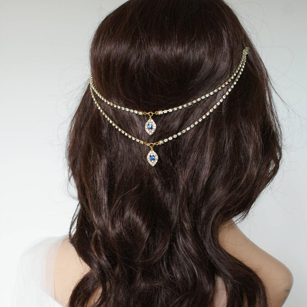 Women Accessories Dropshipping - เครื่องประดับผมสำหรับงานแต่งงานของผู้หญิงสวยรวบโซ่หยดน้ำโบโฮจี้ Charming เครื่องประดับผมพลอยเทียมเครื่องประดับศีรษะสำหรับเจ้าสาว