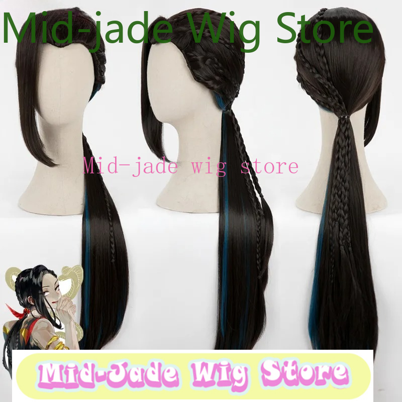 Women Accessories Store - จามิล ไวเปอร์คอสเพลย์ผู้หญิงผมยาวถักเปียสีดำวิกผมคอสเพลย์อะนิเมะคอสเพลย์วิกผมสังเคราะห์ทนความร้อน