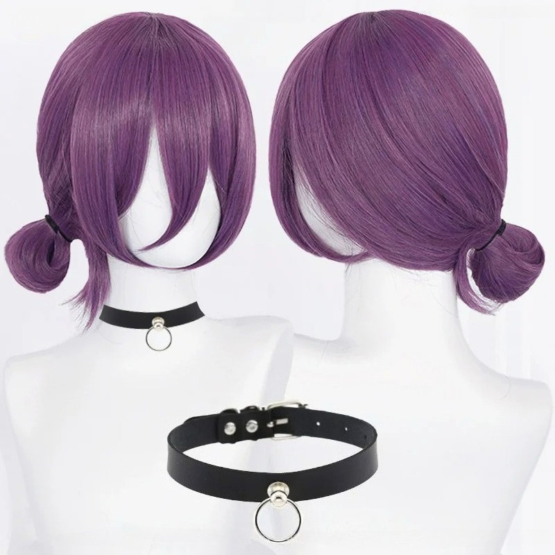 Women'S Accessories List - อะนิเมะเรเซคอสเพลย์วิกผม 45 ซม.วิกผมสีม่วงพร้อมคอโชคเกอร์คอสเพลย์เครื่องแต่งกายผู้หญิงเรเซวิกผมสังเคราะห์ทนความร้อนวิกผม