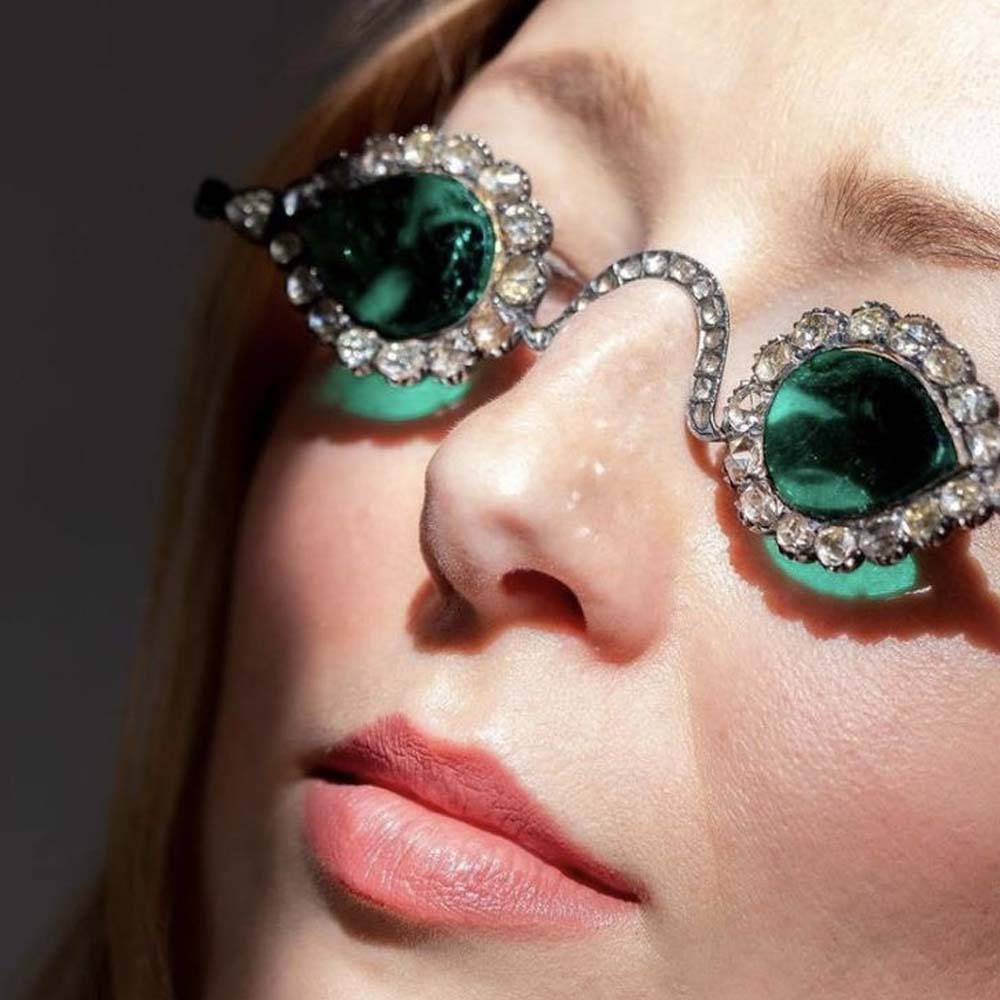 Women Accessories Dropshipping - Stonefans กรอบแว่นตากันแดดทรงหยดน้ำสีเขียวสำหรับผู้หญิง2024ผมแฟชั่น INS งานแต่งงานของขวัญแต่งงานพลอยเทียม