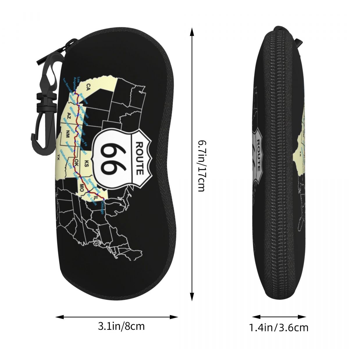กล่องใส่แว่นตาลายแผนที่ Route  - Women Accessories Usa บทวิจารณ์และราคา