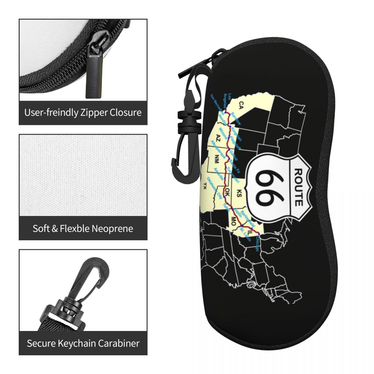 กล่องใส่แว่นตาลายแผนที่ Route  - Women Accessories Usa บทวิจารณ์และราคา