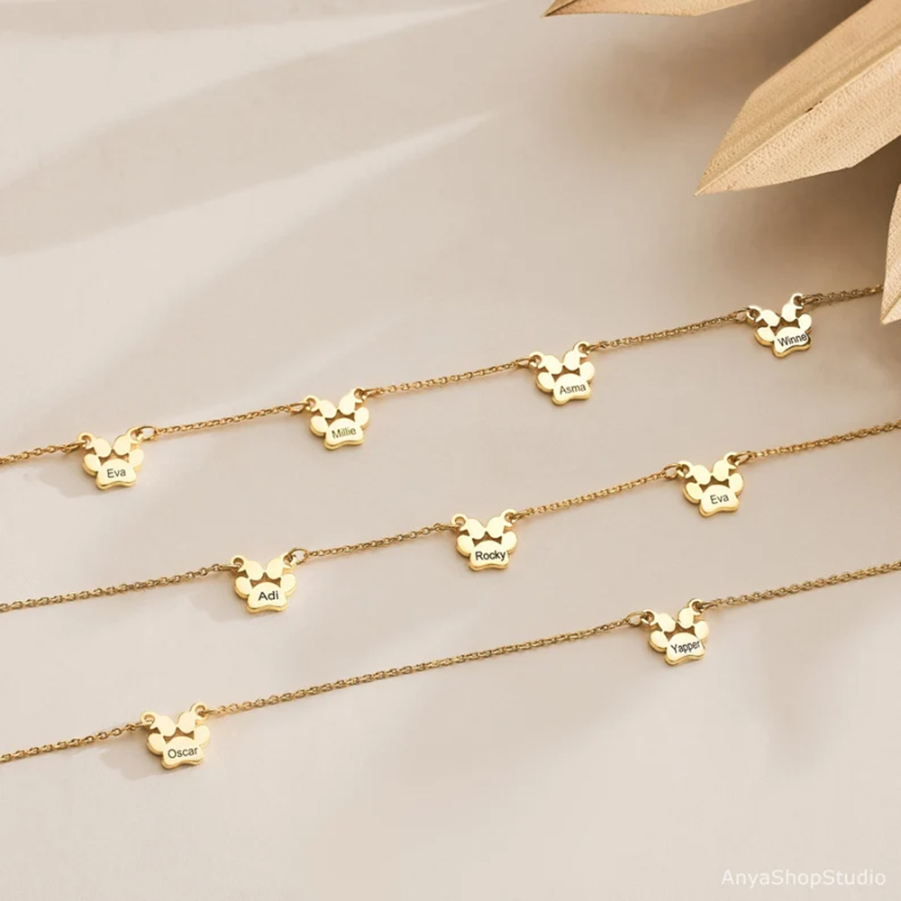 สร้อยคอพร้อมจี้รูปอุ้งเท้าสัตว - Charm Necklace Dainty บทวิจารณ์และราคา