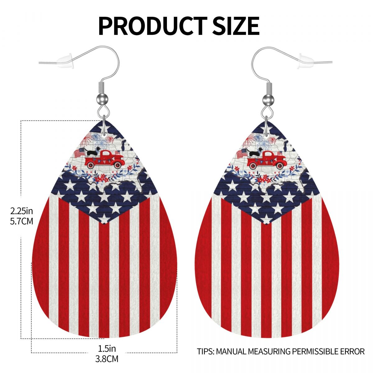 ต่างหูหนังรูปแผงธงชาติหลายประเ - Women Accessories Usa บทวิจารณ์และราคา