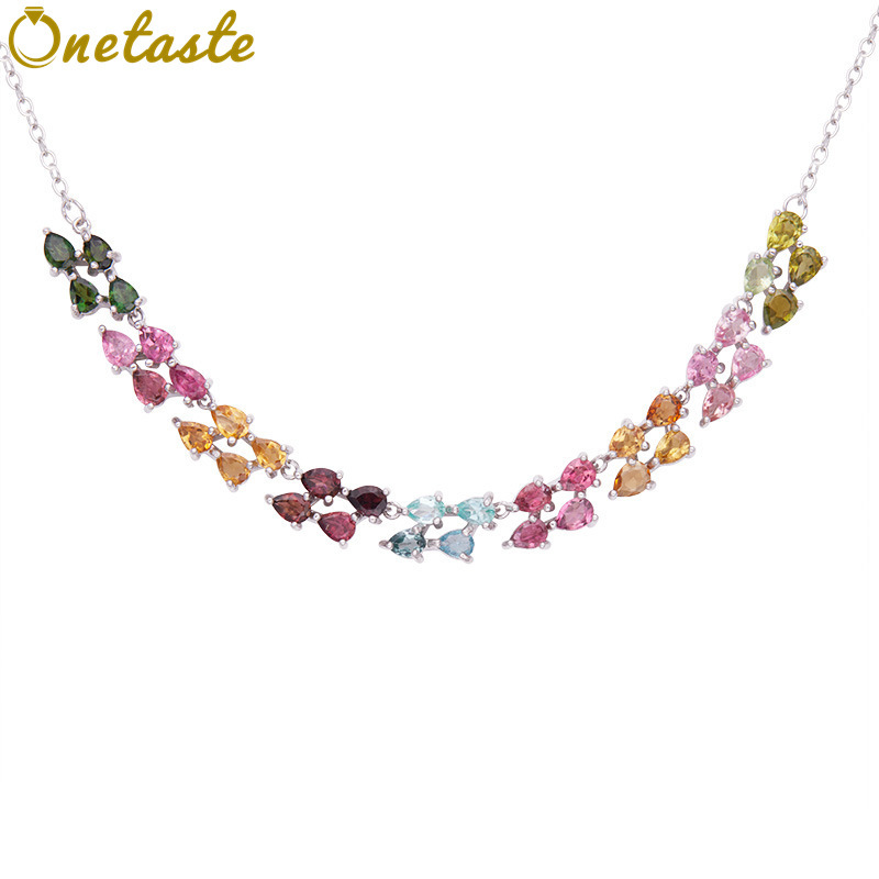 สร้อยคอเงินแท้ 925 ประดับพลอยท - Charm Necklace Dainty บทวิจารณ์และราคา