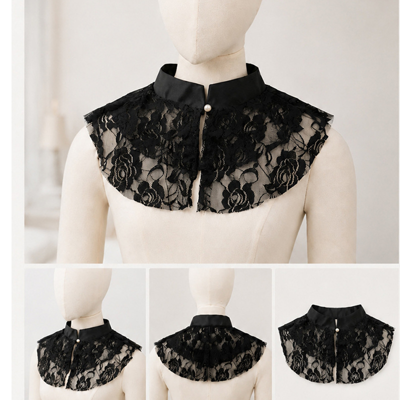 ผ้าคลุมไหล่คอปกปลอมลายลูกไม้ดอ - Woman Accessory บทวิจารณ์และราคา